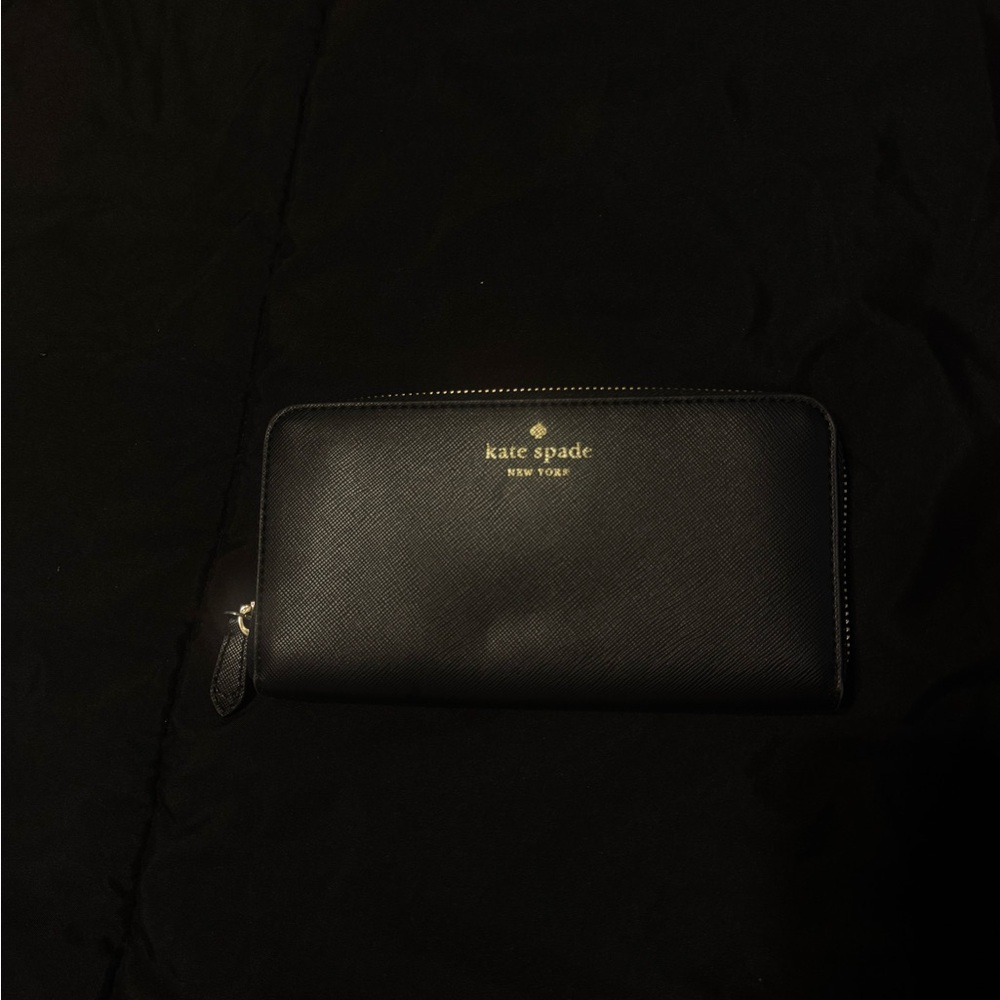 Kate Spade Midnight Black Zip Wallet